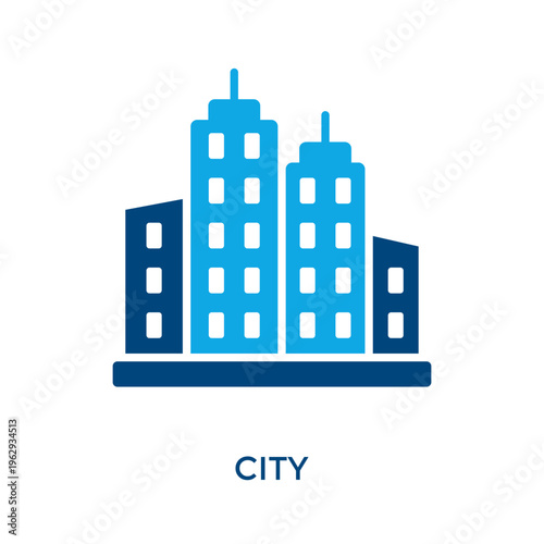 City Icon Dual Tone Style. Vector Illustration For Graphic Design