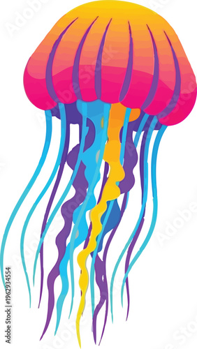 Colorful rainbow nail polish bottle with dripping brush, vibrant multicolored manicure lacquer and paint splash, isolated vector illustration