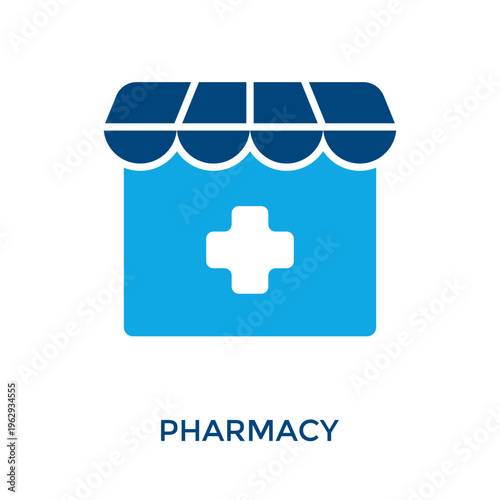 Pharmacy Icon Dual Tone Style. Vector Illustration For Graphic Design
