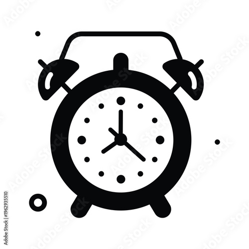 Well designed glyph icon for alarm clock medication reminder concept