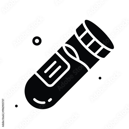 Premium glyph icon of blood test and laboratory analysis process