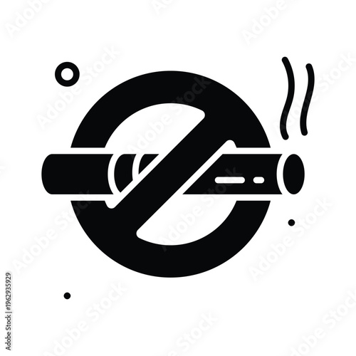 Easy to edit glyph icon of no smoking health restriction symbol