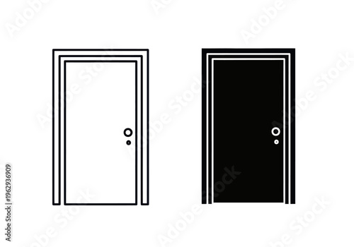 An illustration shows two contrasting doors side by side one open white door and one closed black door.