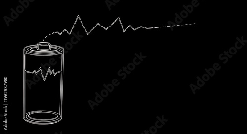 バッテリー放電光が黒背景に輝き鮮やかに点滅する