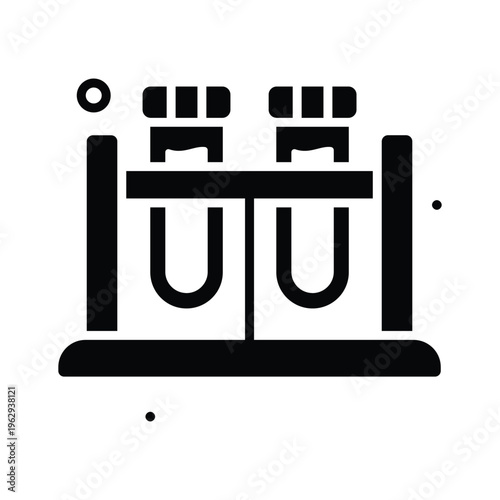 Visually engaging glyph icon representing laboratory test tubes science experiment