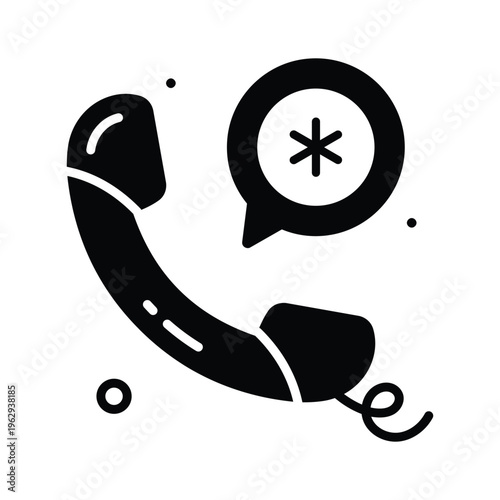 A customizable glyph icon representing medical call emergency support