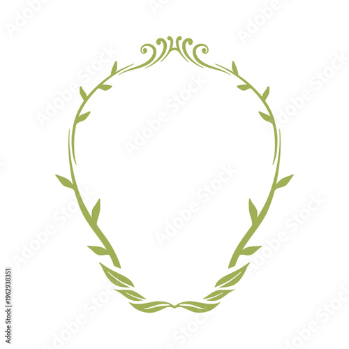 Frame Border Botanical Element Illustration Decoration Leaves