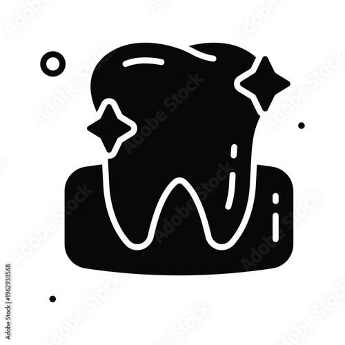 Modern glyph icon showing teeth dental care and hygiene concept