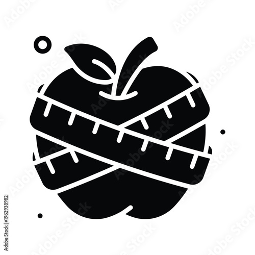 Visually appealing glyph icon representing diet and healthy eating