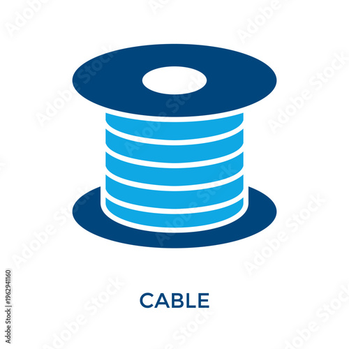 Cable Icon Dual Tone Style. Vector Illustration For Graphic Design