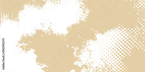 Abstract a visually striking composition with a textured tan backdrop and organic white ink blotches that command attention.