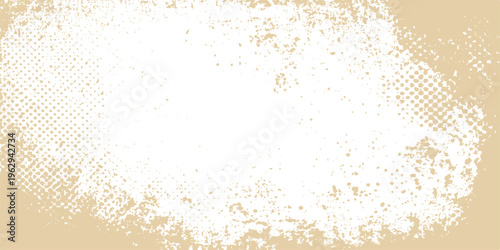 Abstract vintage beige background with rough texture and faded edges creates a versatile graphic resource, suitable for overlaying text, adding a classic, artistic flair.