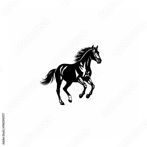 Running horse silhouette graphic