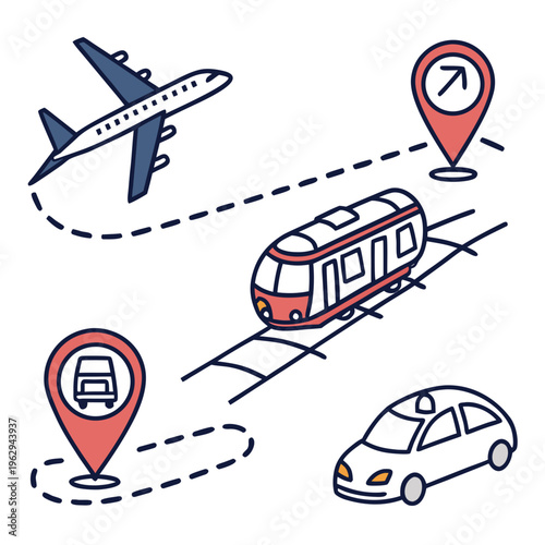 Various modes of transportation