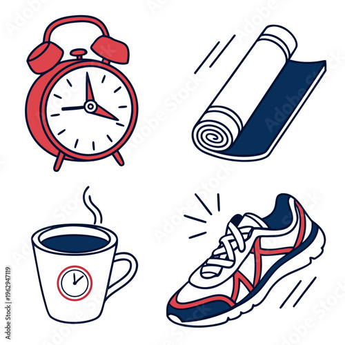 Morning workout and coffee routine