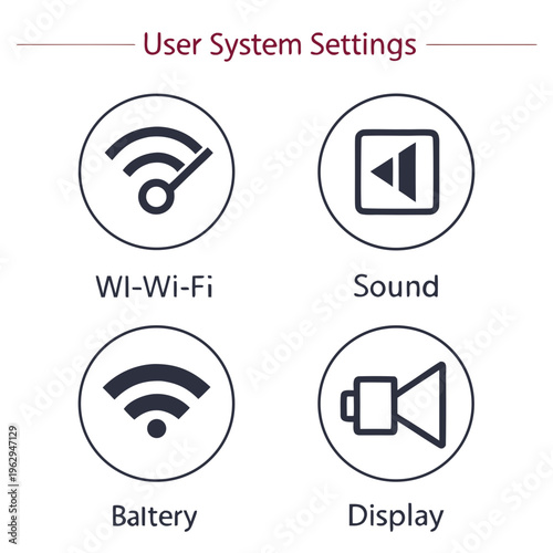 User system settings icons