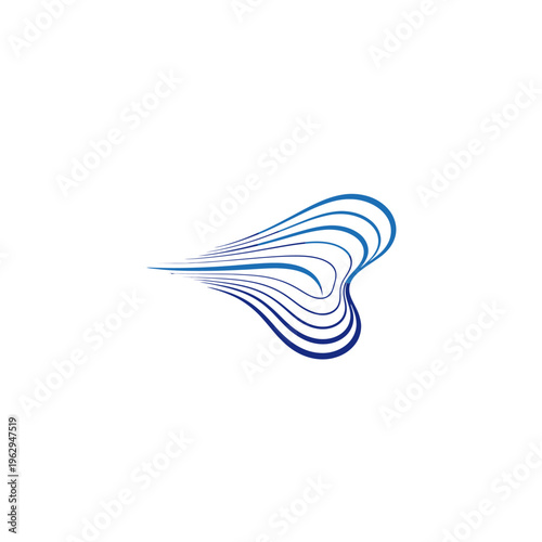 Blue swirling wave motion lines.