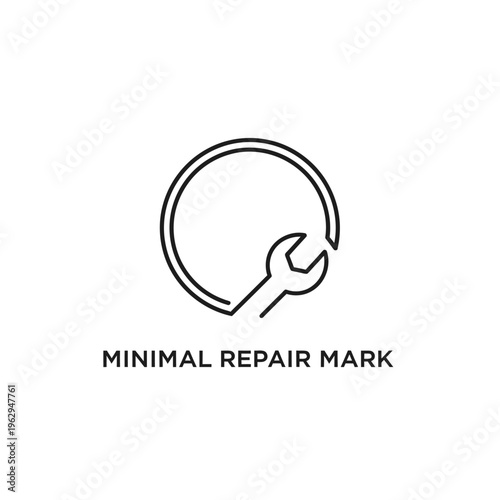 Minimal repair mark with wrench.
