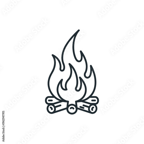 Simple line drawing of burning fire.