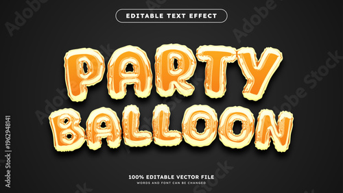 Gold Balloon Foil Inflated Metallic Celebration Editable Text Effect