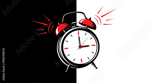 Alarm clock ringing in the morning.