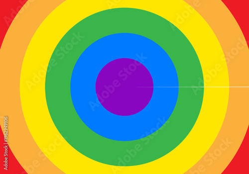 Fondo con círculos concéntricos de los colores de la bandera arcoíris lgbtq que simboliza el orgullo y la diversidad 