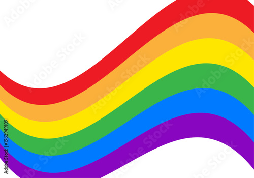 Bandera con los colores del arcoíris en forma de curva ascendente que representa el orgullo y la libertad del orgullo lgbtq