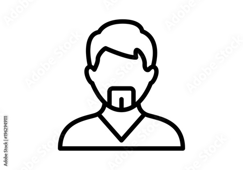 Icono lineal de un avatar de hombre con barba tipo perilla