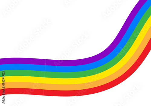 Bandera con los colores del arcoíris en forma de curva ascendente que representa el orgullo y la libertad del orgullo lgbtq