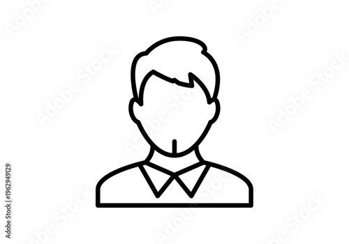 Icono lineal de un hombre de negocios con camisa y barba tipo perilla