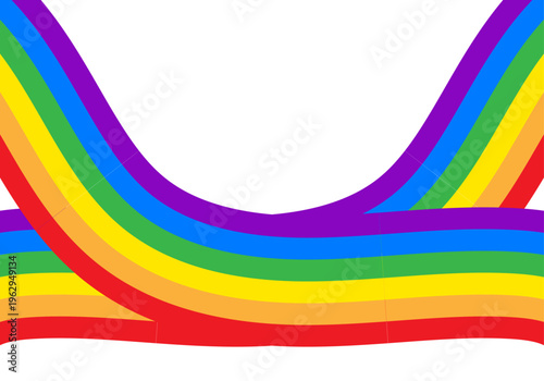Líneas curvas entrelazadas con los colores de la bandera arcoíris que representan la diversidad y la unión lgbtq