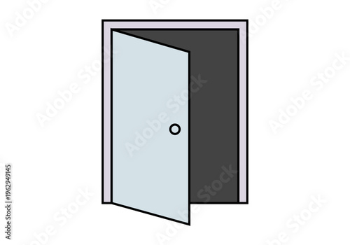 Puerta abierta que muestra un interior oscuro