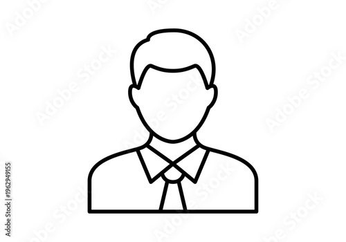 Icono lineal de un hombre de negocios con camisa y corbata