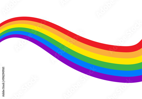 Bandera arcoíris con forma ondulada que simboliza el orgullo y la diversidad lgbtq