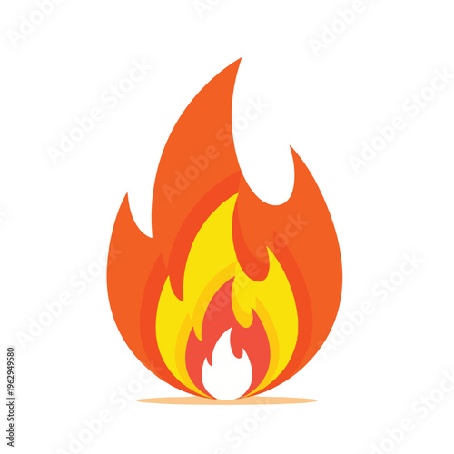 A stylized graphic of flames with vibrant oranges, reds, and yellows