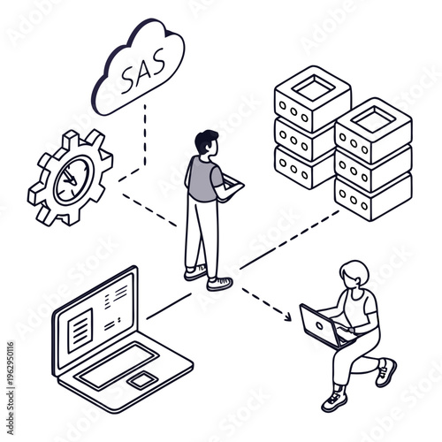 Software as a service technology illustration