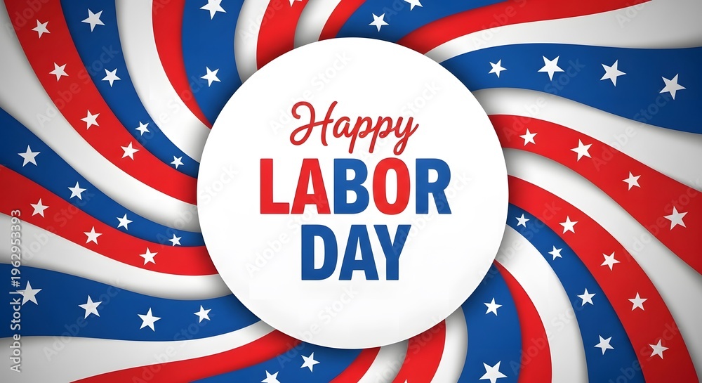 Obraz premium Happy labor day greeting with patriotic background