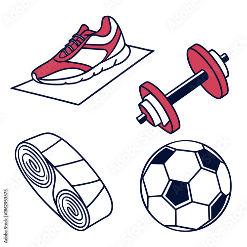 Four items for sports and fitness activities