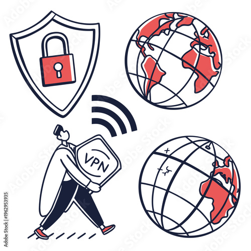A man holding a vpn shield for global internet security