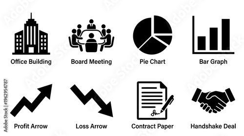 Business Operations and Corporate Icon Set Vector