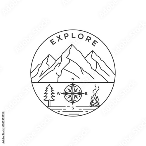 Explore Adventure Travel Icon Graphic Design.
