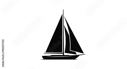 Sailboat vector icon on a plain white background symbolizes freedom and adventure.