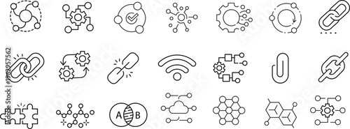 Collection of various technical and industrial icons