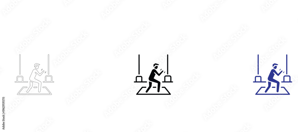 Fototapeta premium Industrial Worker Icon Set, Factory Manufacturing and Craftsman Vector Illustration, Manual Labor Technical Line Art and Silhouette Graphics for Production, Engineering and Workshop Concepts