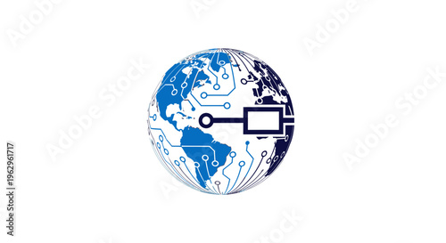 Global Network Connection Technology Illustration