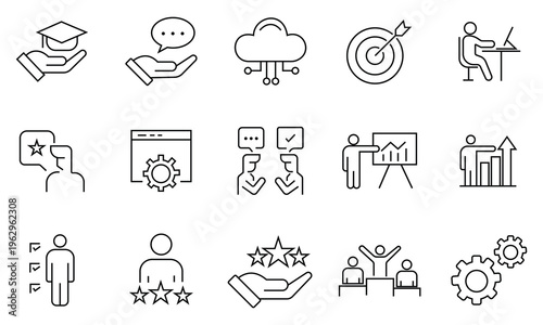 Expert icon set. Containing advice, competence, expertise, knowledge, skill, specialist, Professional, Mentor, Leader, experience and more.