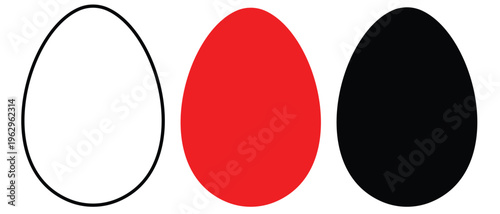 Ester eggs set .Easter eggs icon vector from Easter day. spring Easter black red and white egg elements. Vector Illustration .