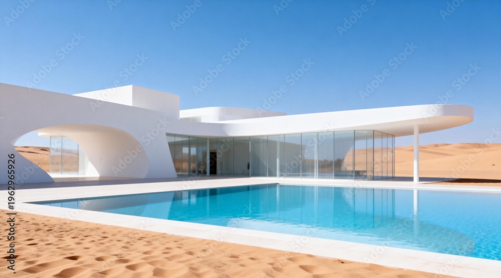 Fototapeta premium Modern Desert Villa with Infinity Pool