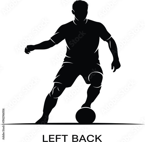 Soccer player silhouette left back position