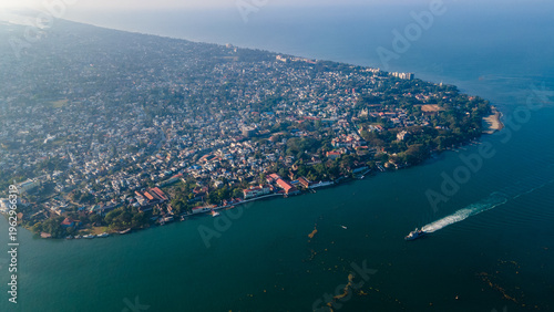 Cuadro en lienzo Fort Kochi Coastal Aerial View,Fort Kochi City Aerial View,Fort Kochi City Aeria